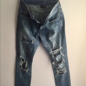 saint laurent studded jeans